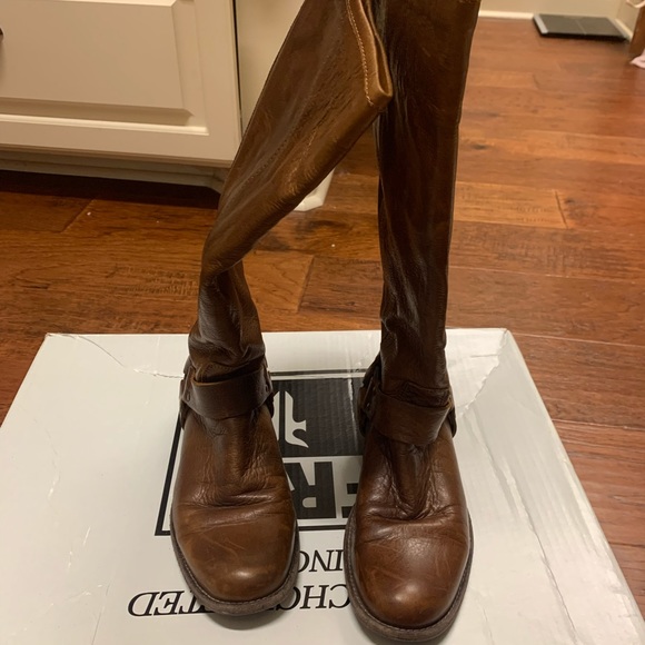 Frye Phillip Harnes Tall brown boots size 8 - Picture 2 of 6